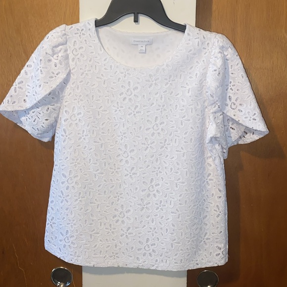 🤍NWOT Charter Club Eyelet Blouse - Picture 2 of 10